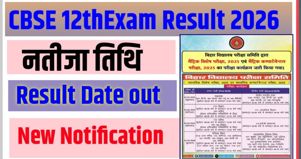 CBSE Class 12th Result 2026 kab Jari Hogi