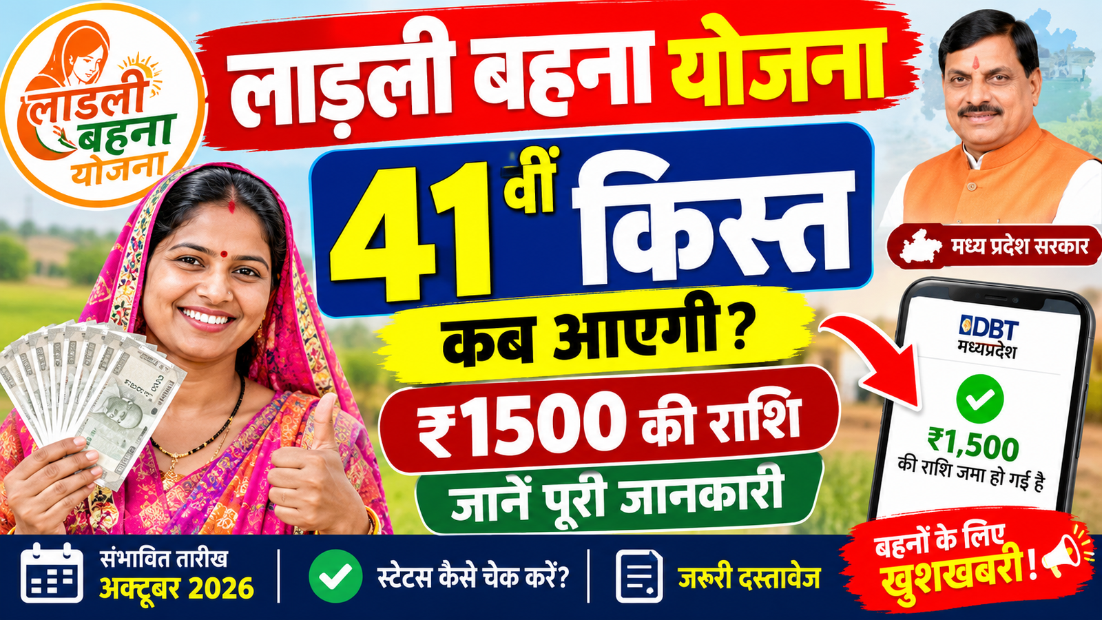 41st installment of the Ladli Behna Yojana